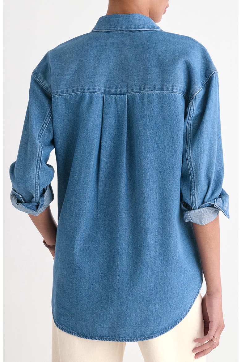 Birdie Button-Down Shirt, Alternate, color, WASHED INDIGO