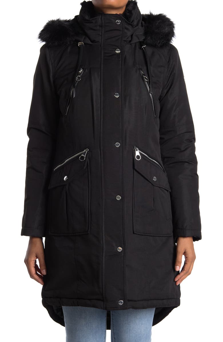 GUESS Faux Fur Trim Hooded Parka, Alternate, color,