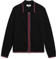 Wax London Lennox Merino Wool & Cotton Zip Polo