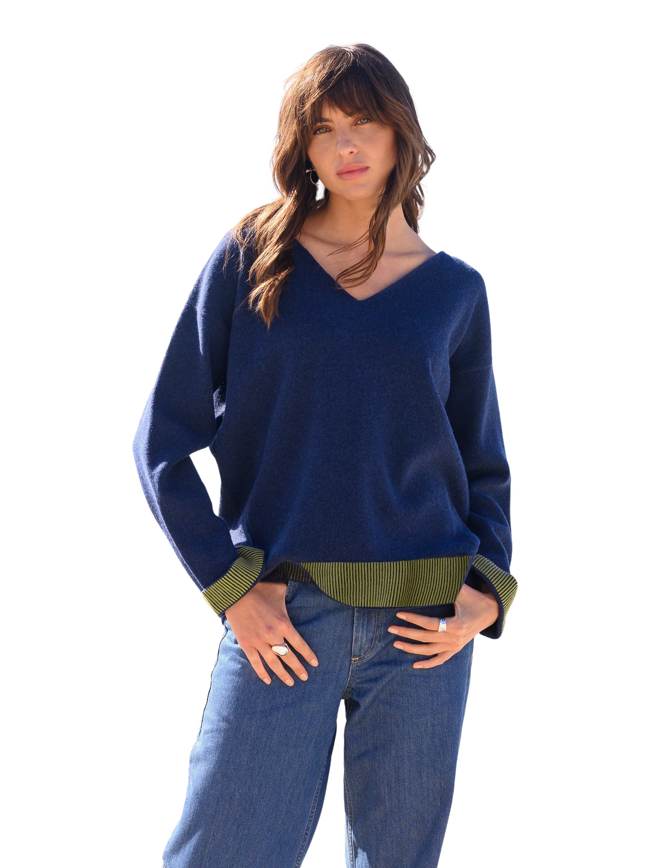 Ponte V-Neck Sweater