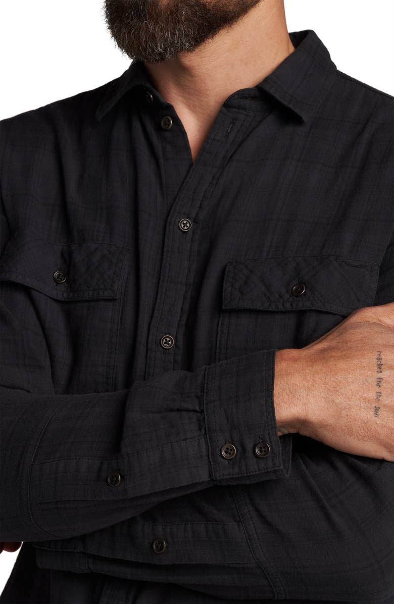 Rowan Redding Plaid Flannel Button-Up Shirt, Alternate, color, Blackout Plaid