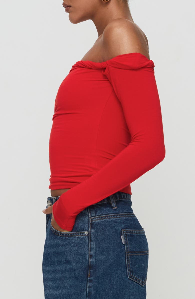 Princess Polly Dusky Twisted Off the Shoulder Long Sleeve Top, Alternate, color, 