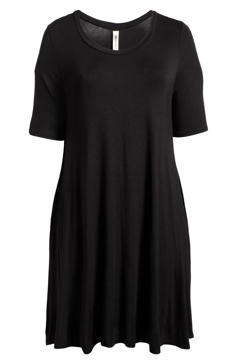 24seven Comfort Apparel Pocket Dress, Alternate, color, Black