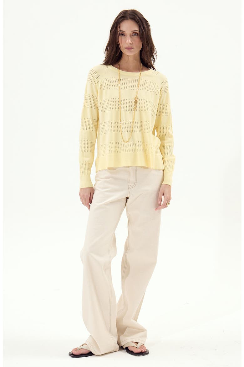 Creta Openwork Sweater, Alternate, color, BUTTER