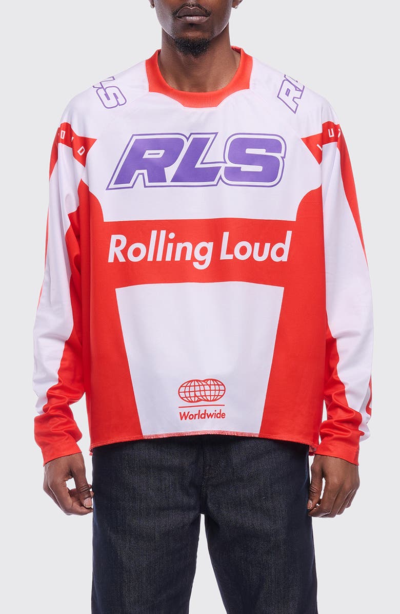 Rolling Loud RL Sport Oversize Moto Jersey, Main, color, Red