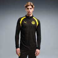 PUMA Men's Puma  Black Borussia Dortmund Quarter-Zip dryCELL Pre-Match Top