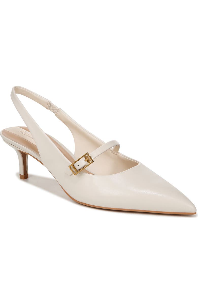 Franco Sarto Khloe Pointed Toe Kitten Heel Pump, Main, color, White