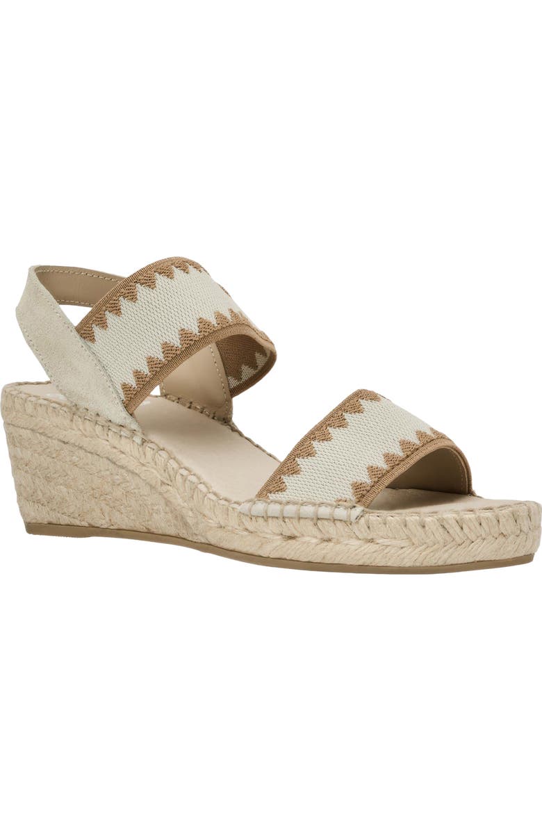 André Assous Ava Ankle Strap Espadrille Wedge, Main, color, Bone