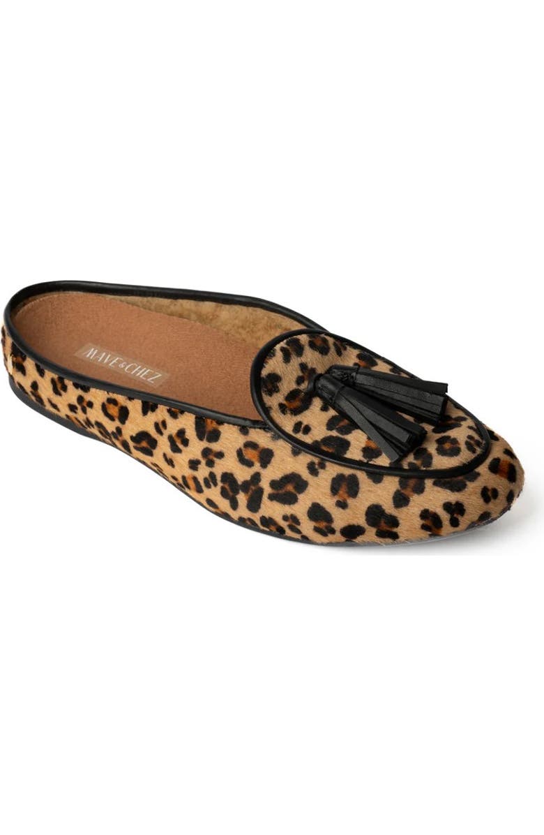 Mave & Chez Frida Mule - Arch Support 100% Genuine Shearling, Main, color, Leopard Pony