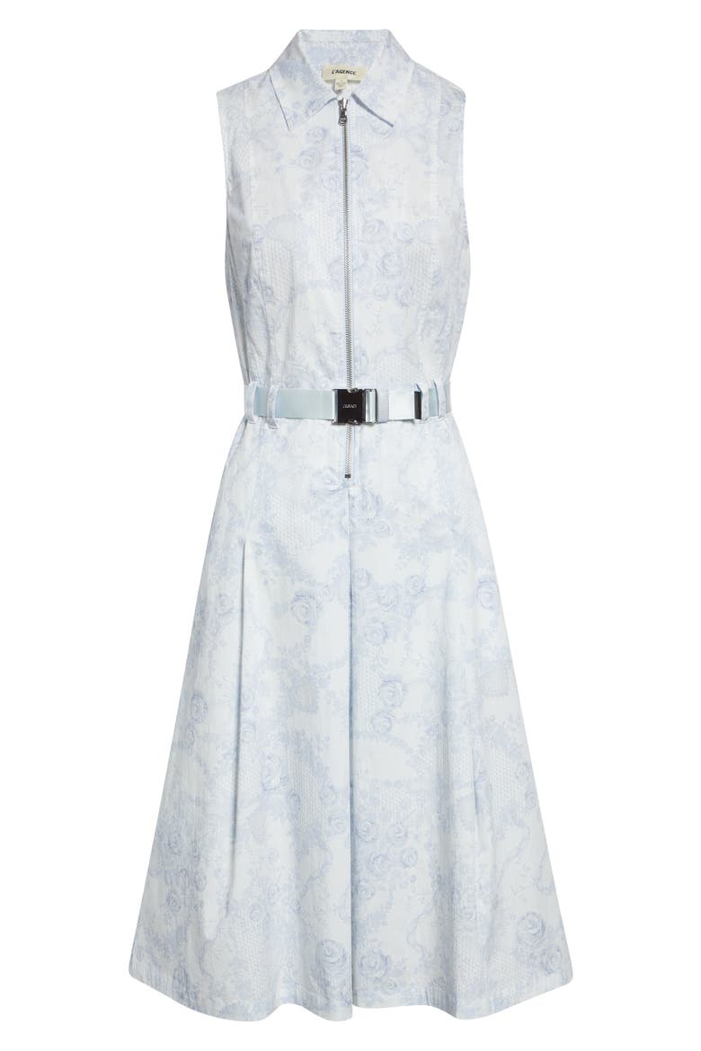 Kylo Floral Belted Shirtdress, Alternate, color, IVORY/ PL MST BLUE LACE PRINT