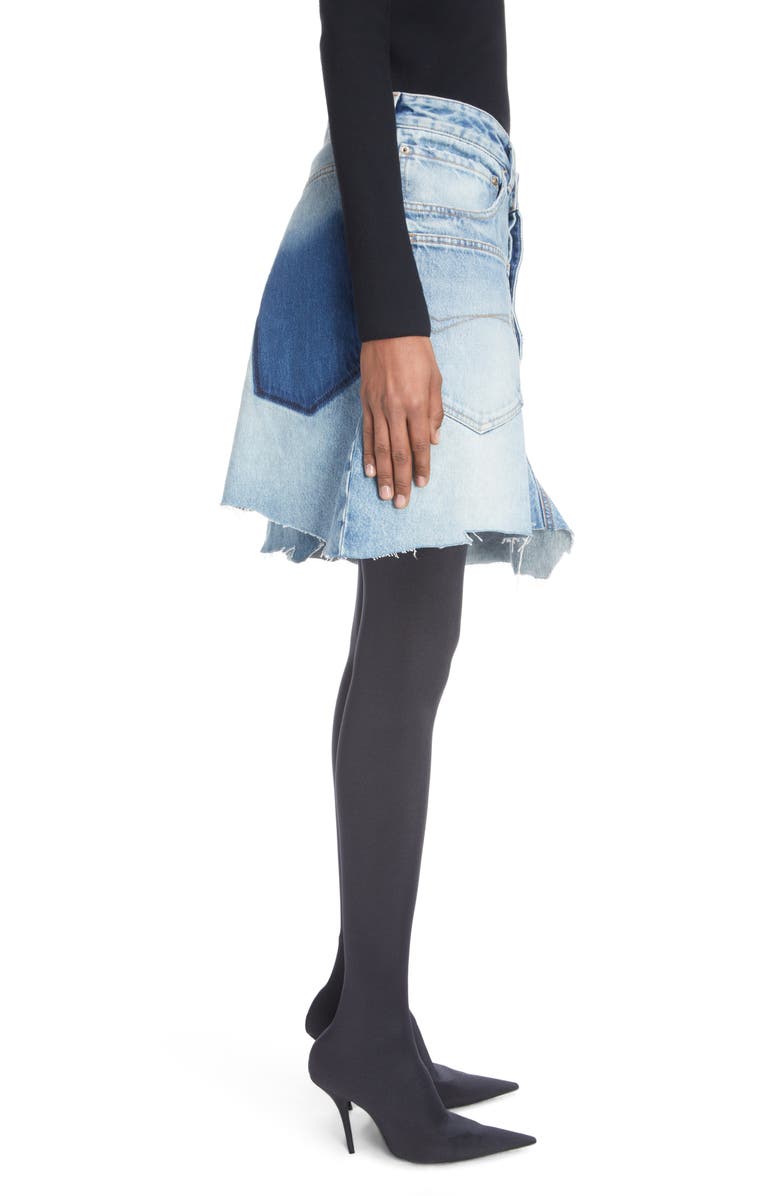 Balenciaga Patch Pocket Denim Skirt, Alternate, color, 
