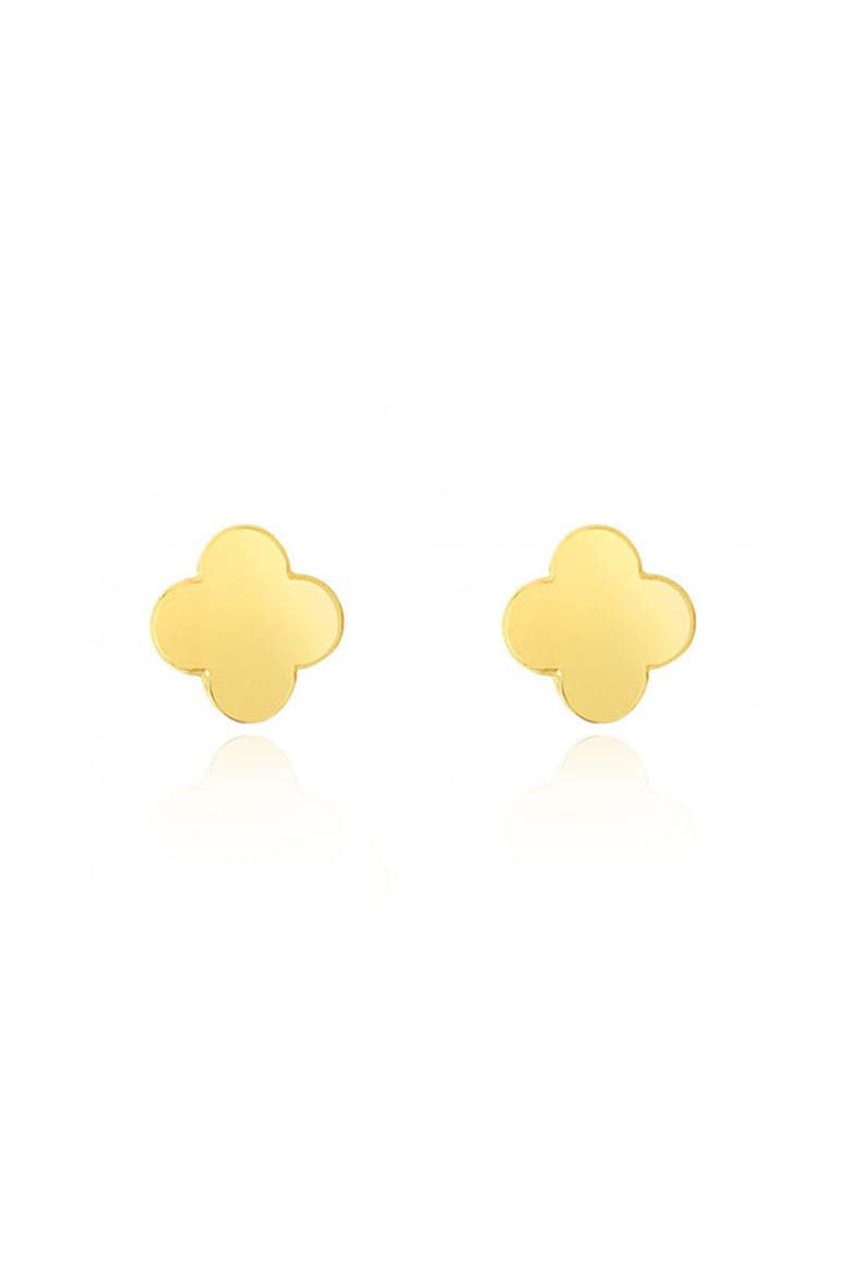 Gold Clover Earrings, Alternate, color, Yellow Gold