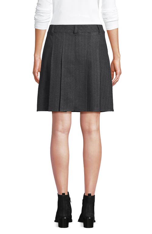 Lands' End Plus Size Brushed Flannel Pleated Mini Skirt In Gray