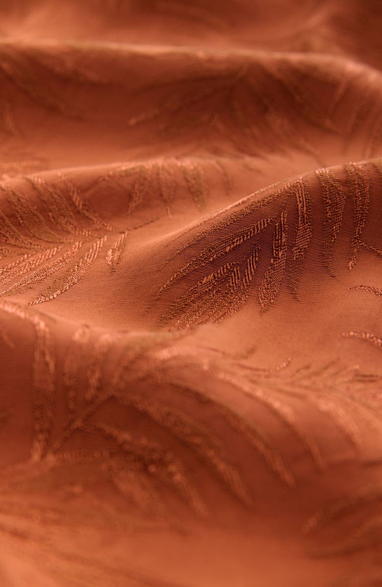 NEXT Tonal Jacquard Long Sleeve Maxi Dress, Alternate, color, Orange