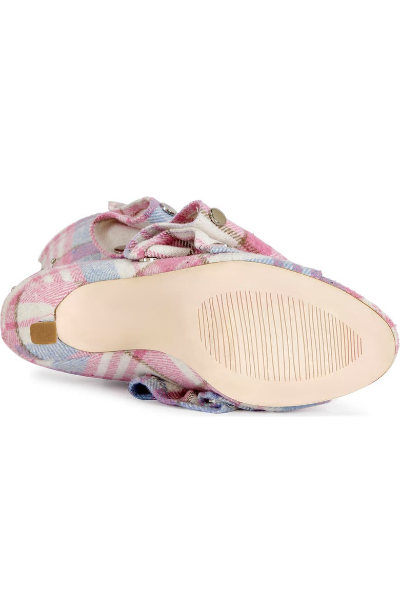 AZALEA WANG Birdsong Open Toe Denim Bootie, Alternate, color, Red