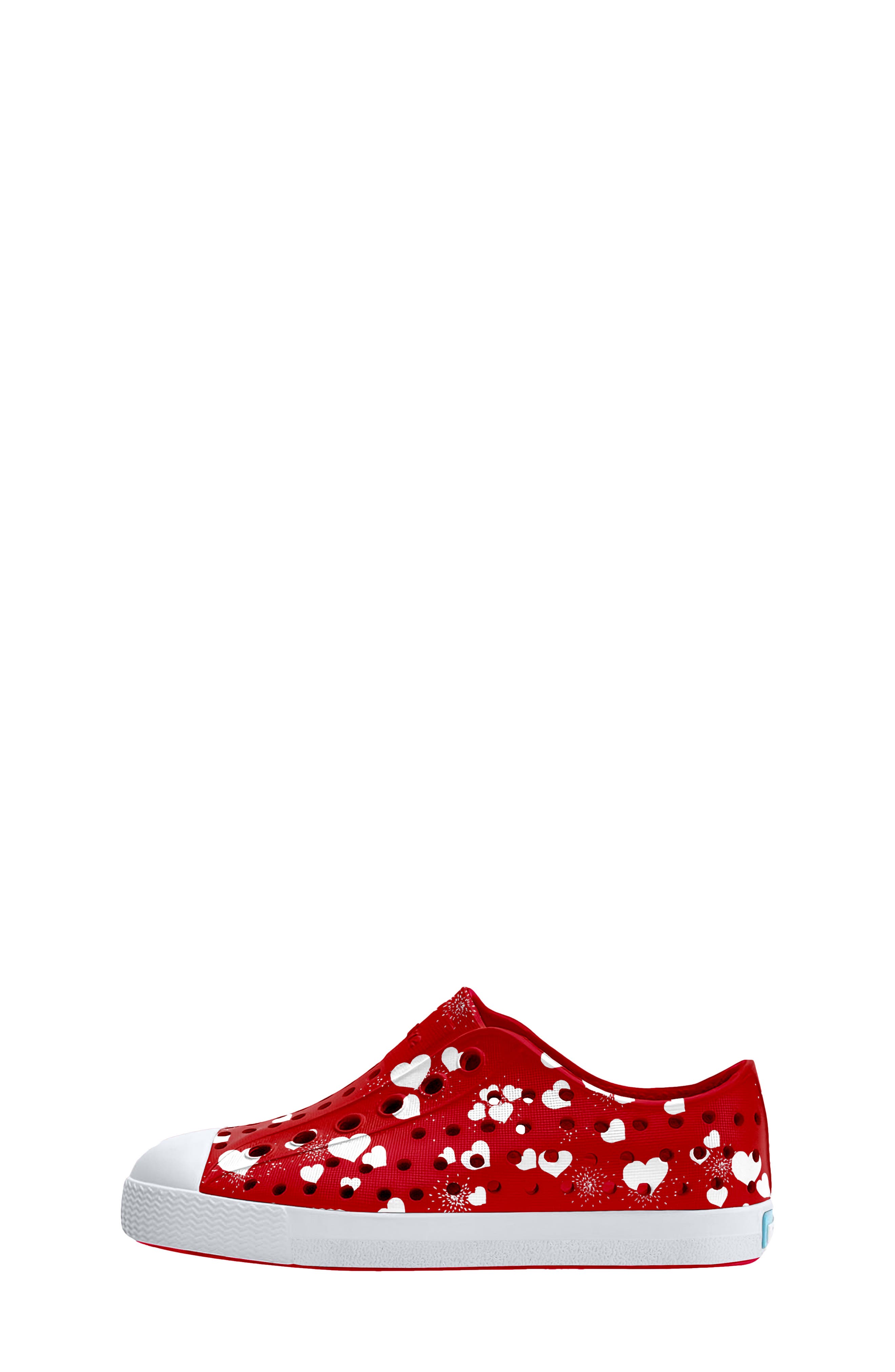 Jefferson Water Friendly Perforated Slip-On, Alternate, color, RUBY RED/ SHLWHT/ HRTFIREWRKS