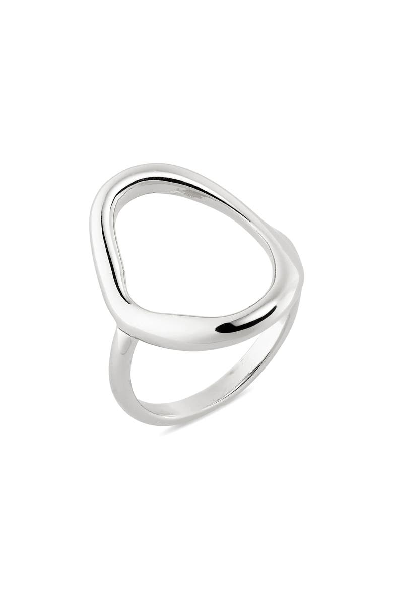 Open Oval Ring, Main, color, RHODIUM