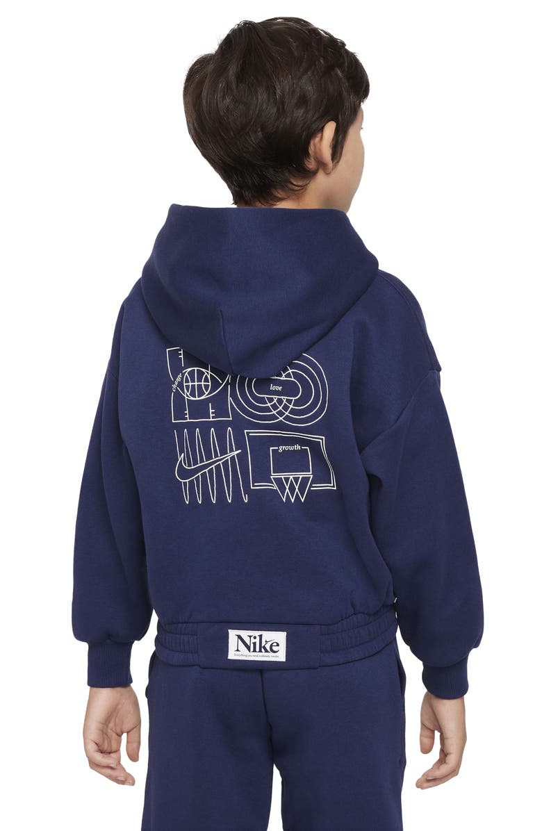 Nike Kids' Basketball Hoodie, Alternate, color, Midnight Navy/ White