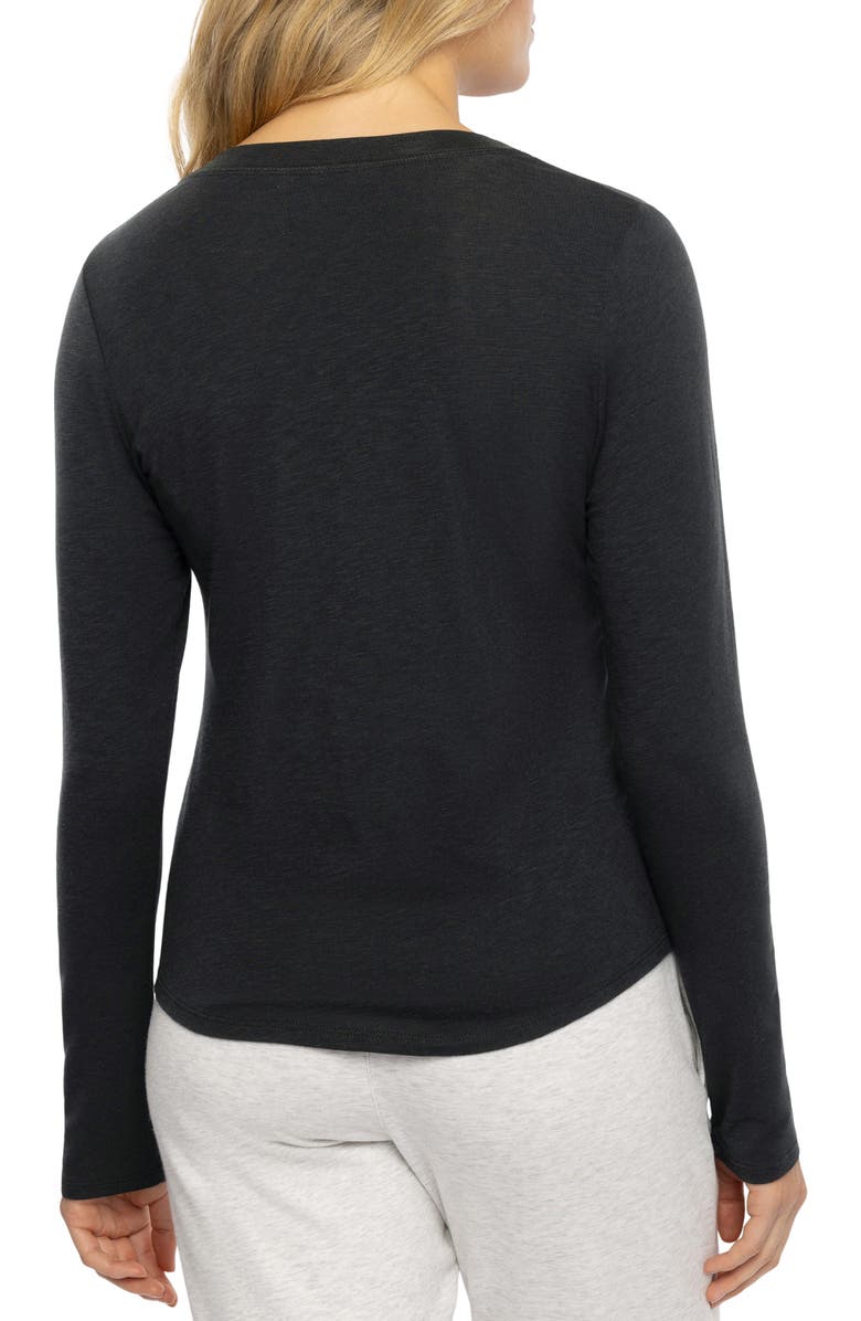 TravisMathew Cloud Stretch Modal & Cotton Henley, Alternate, color, Black