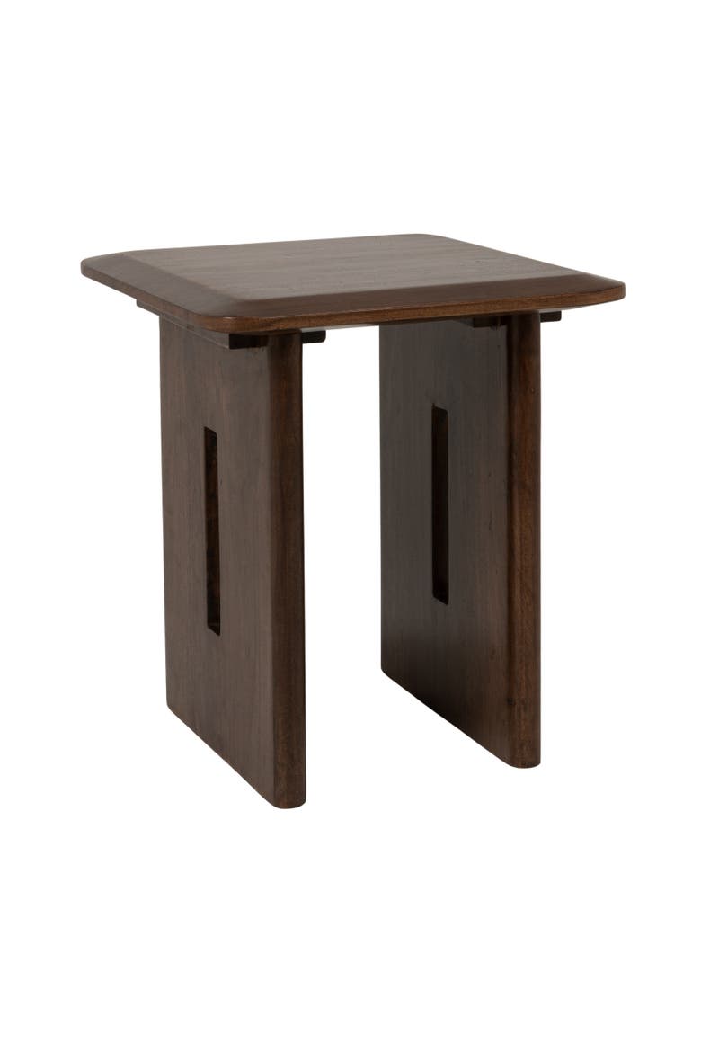 Square Pedestal End Table, Main, color, Brown