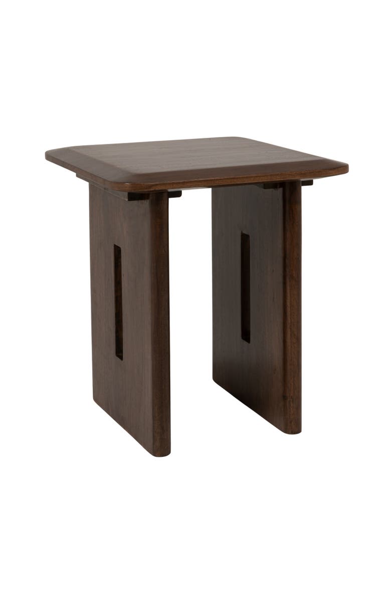 Rowena Interiors Square Pedestal End Table, Main, color, Brown