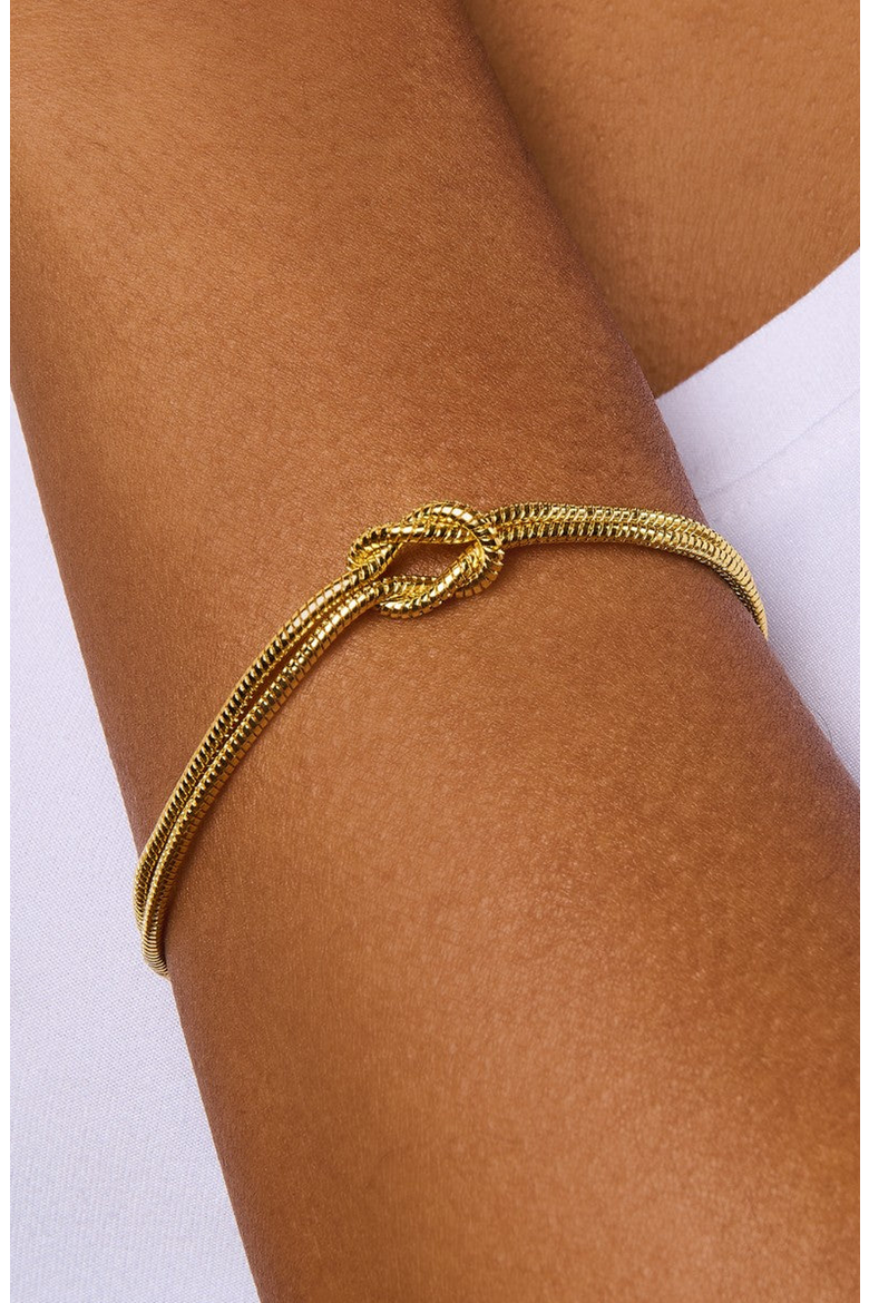 Love Knot Chain Bracelet, Alternate, color, Gold