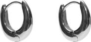 Argento Vivo Sterling Silver Chunky Oval Huggie Hoop Earrings