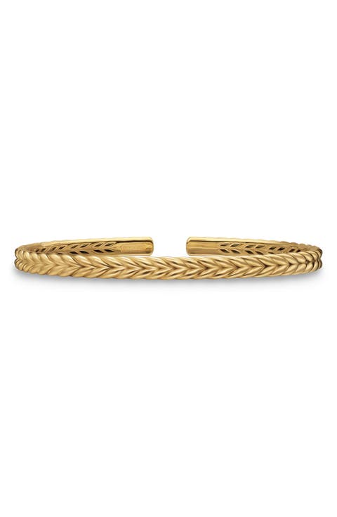 Men's Chevron Flex Bracelet in 18K Gold, 5mm