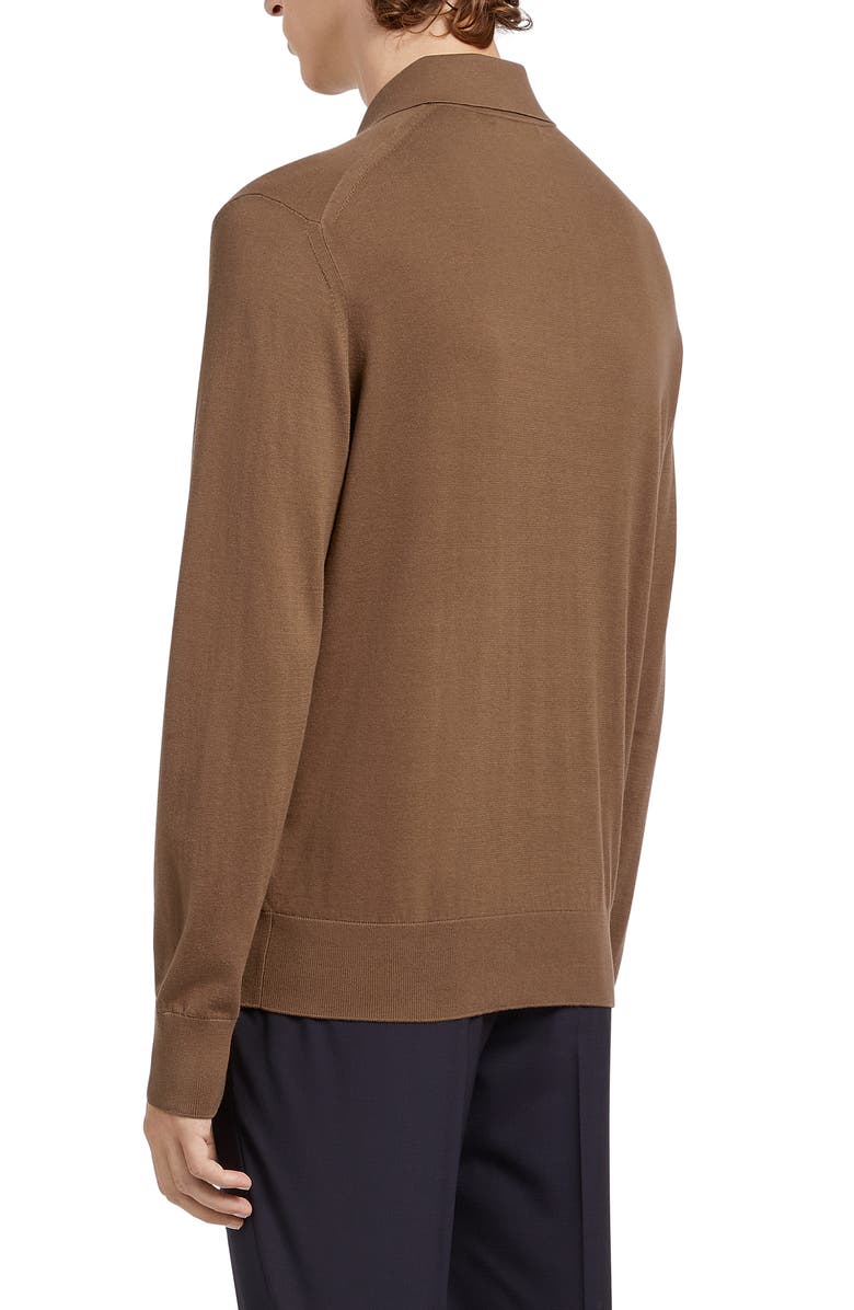 ZEGNA Long Sleeve Cotton & Cashmere Polo, Alternate, color, 
