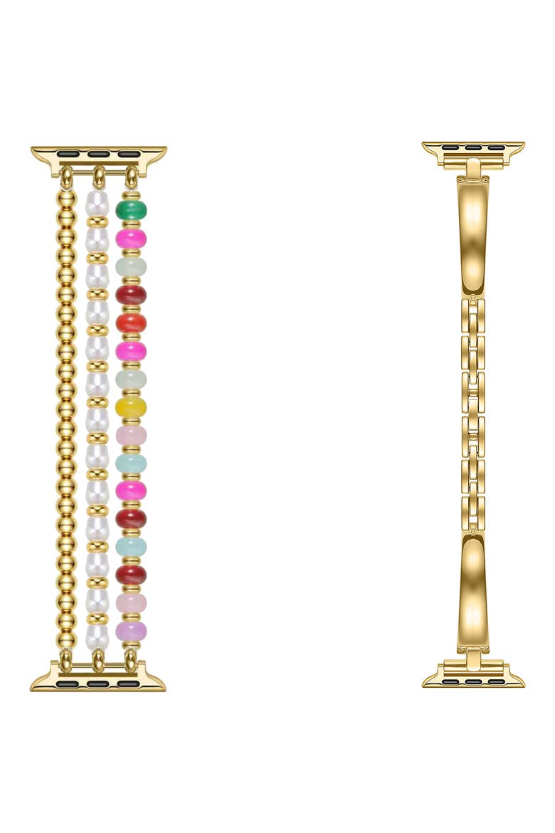 Jasmine Alexis 2-Pack Apple Watch® Watchbands, Main, color, GOLD