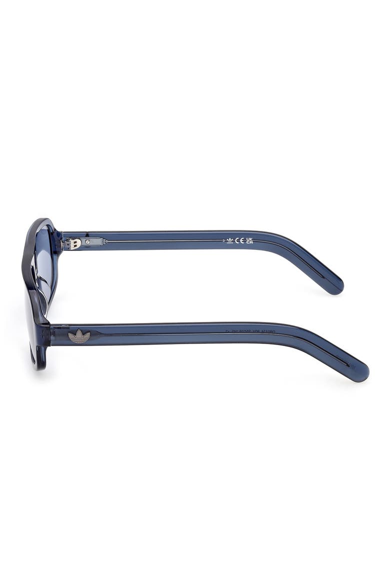 55MM Navigator Sunglasses, Alternate, color, SHINY BLUE / BLUE