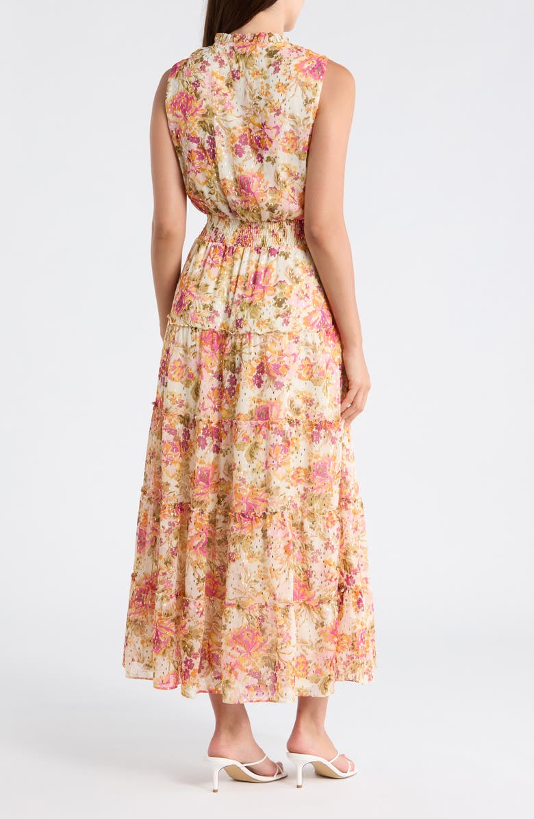 Halogen<sup>®</sup> Tie Neck Sleeveless Tiered Maxi Dress, Alternate, color, New Ivory