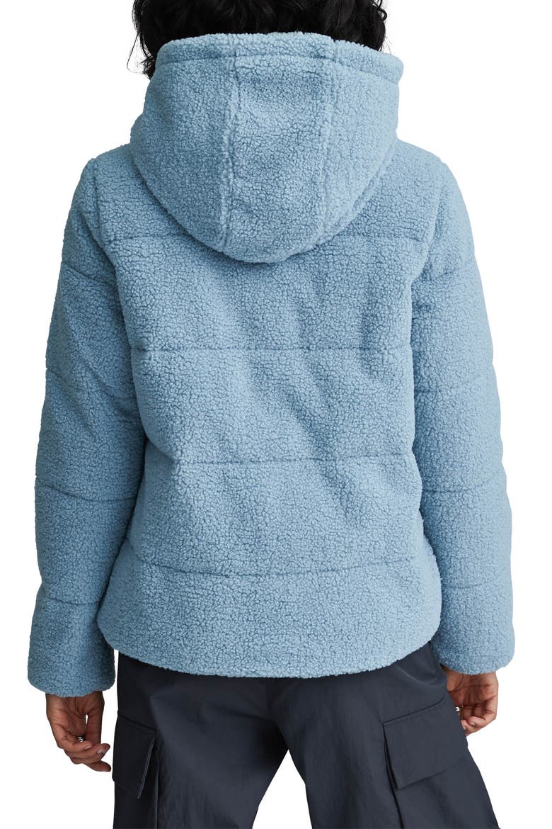 Berber Faux Shearling Fleece Hooded Jacket, Alternate, color, ICE BLUE