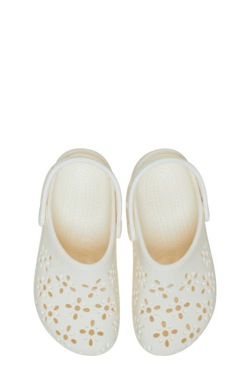 CROCS CROCS KIDS' CLASSIC FLORAL CUTOUT CLOG