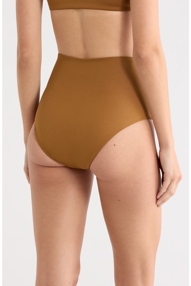 Hi Tide High Waist Bikini Bottoms, Alternate, color, TAN LINES BROWN