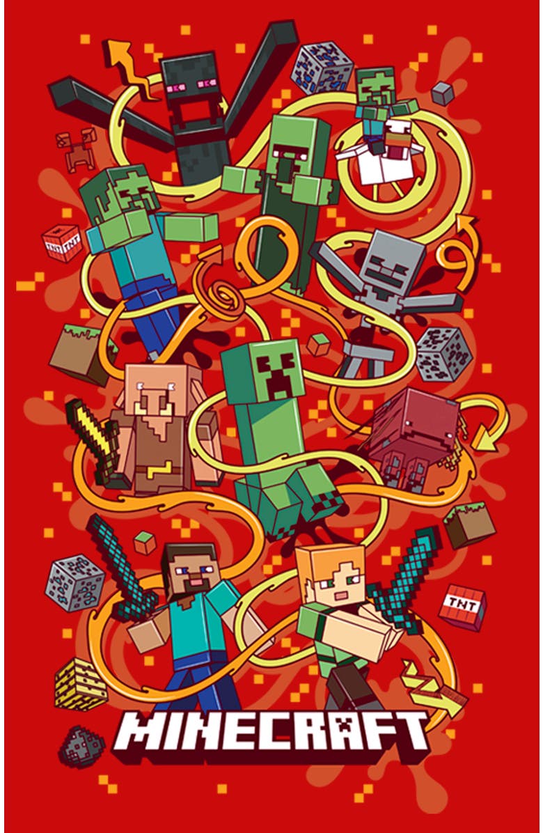 MINECRAFT Boy's Minecraft Group Shot  Graphic T-Shirt, Alternate, color, Red