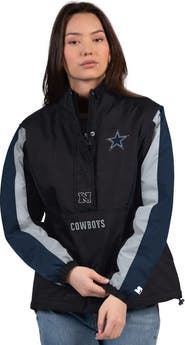 STARTER Women's Starter Black/Navy Dallas Cowboys Thursday Night Gridiron Half-Zip Jacket