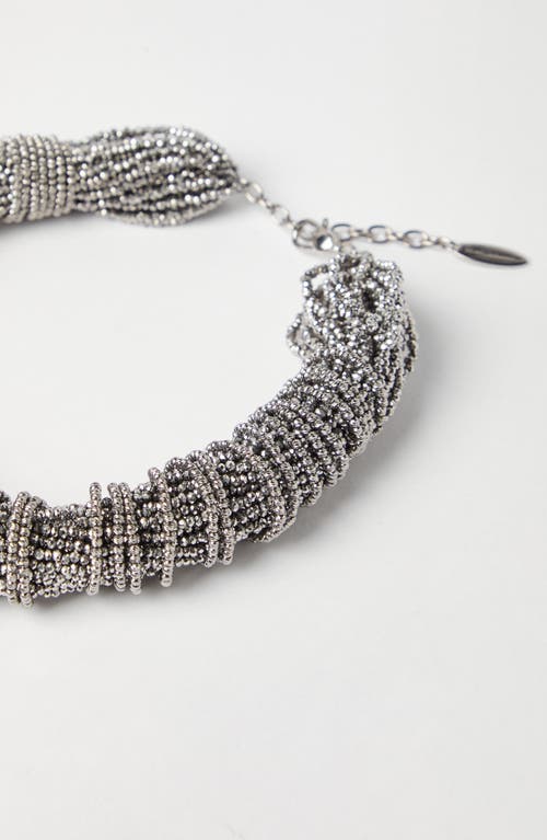 Brunello Cucinelli Vetro And Silver Choker In Gray