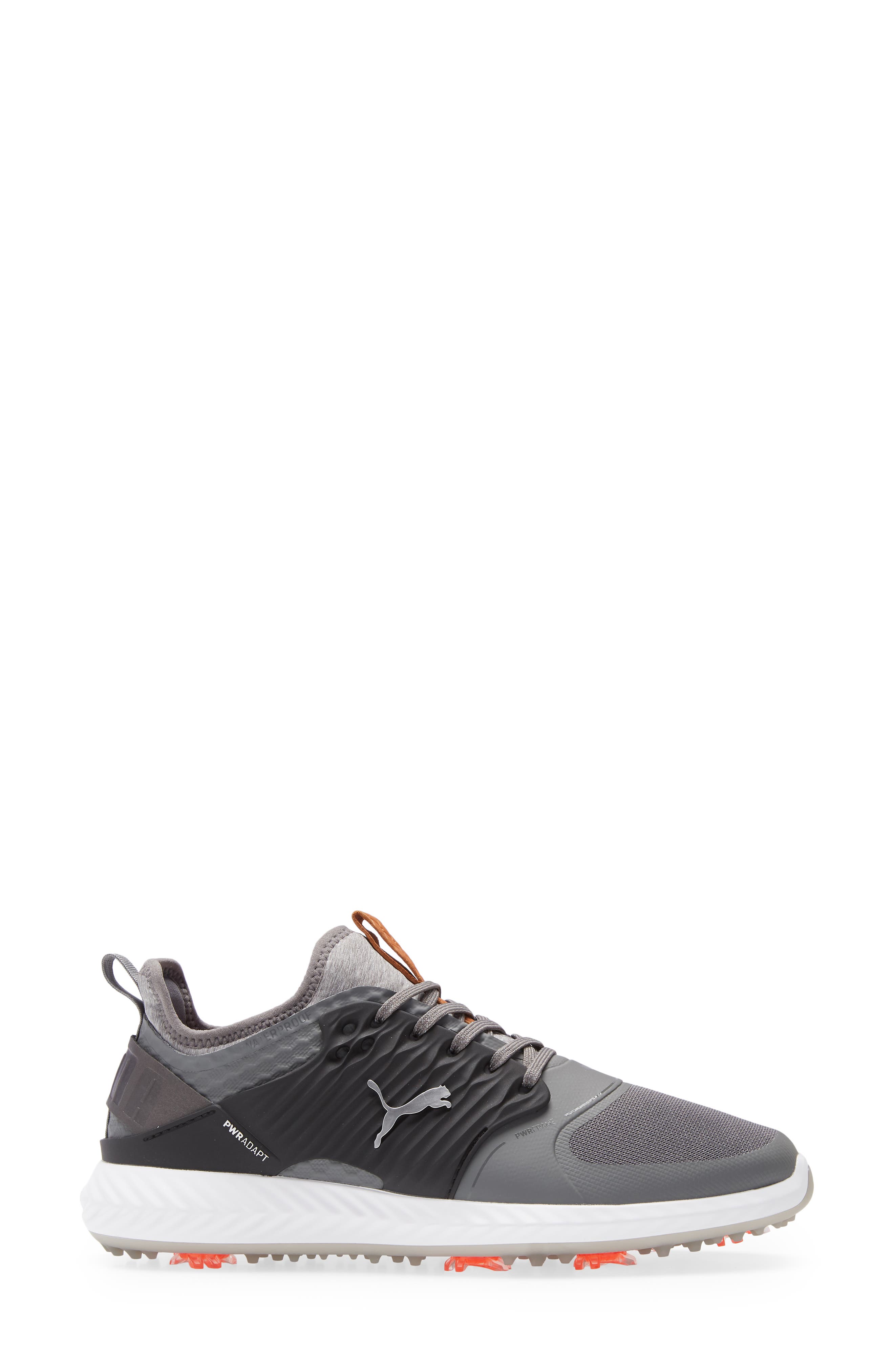 Ignite PWRADAPT Caged Waterproof Golf Shoe, Alternate, color, GREY/ BLACK
