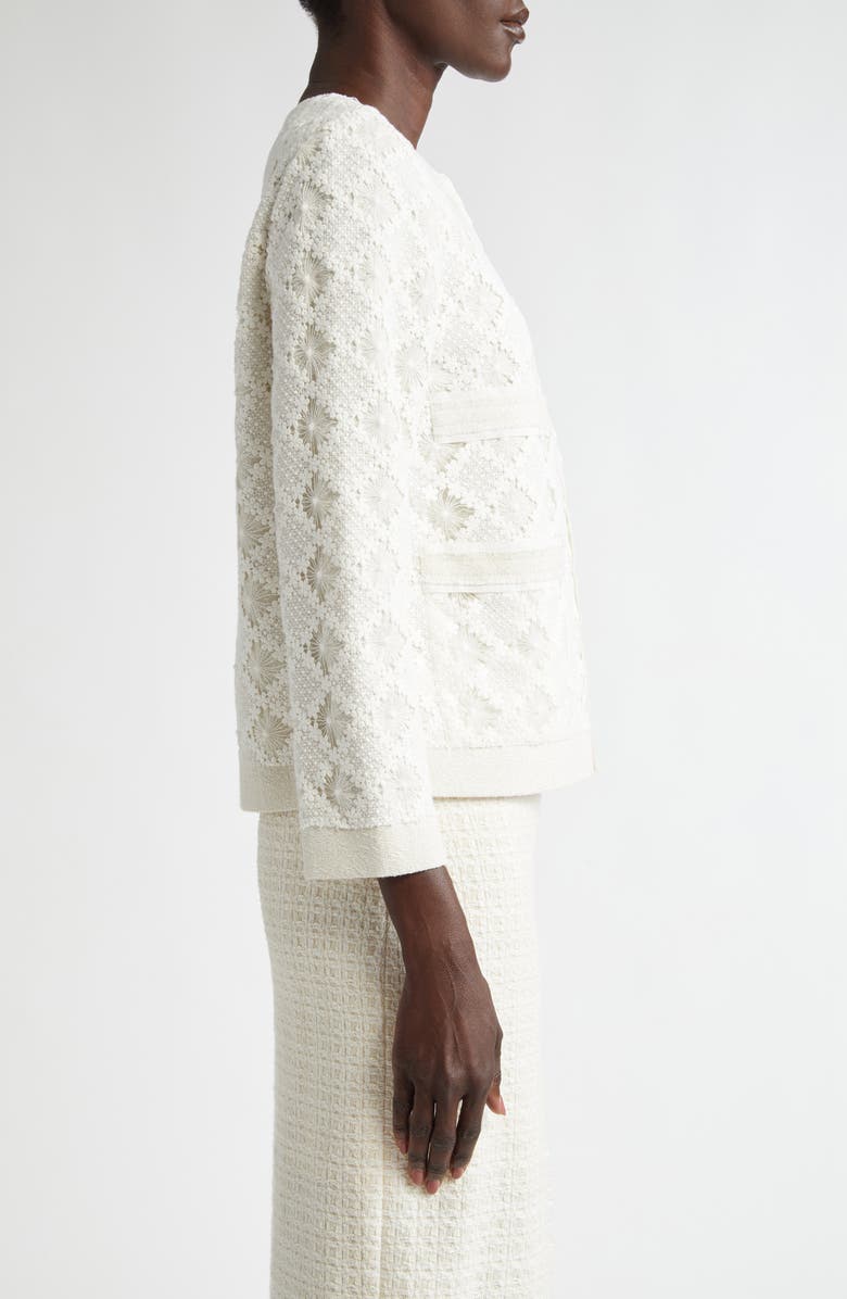 St. John Collection Mixed Media Guipure Lace Jacket, Alternate, color, 