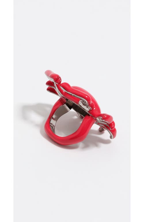 Bimba Y Lola Enamel Crab Ring In Red