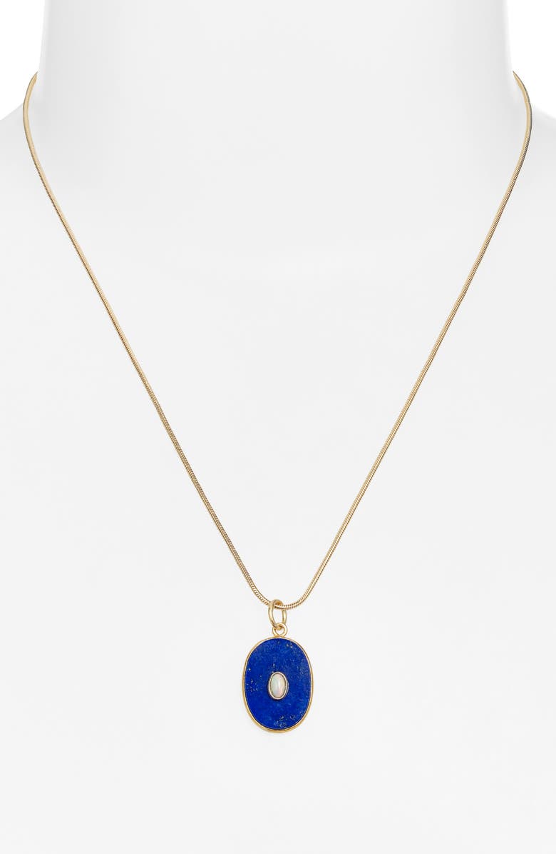 Child of Wild Lunaris Lapis & Opal Pendant Necklace, Alternate, color, Gold