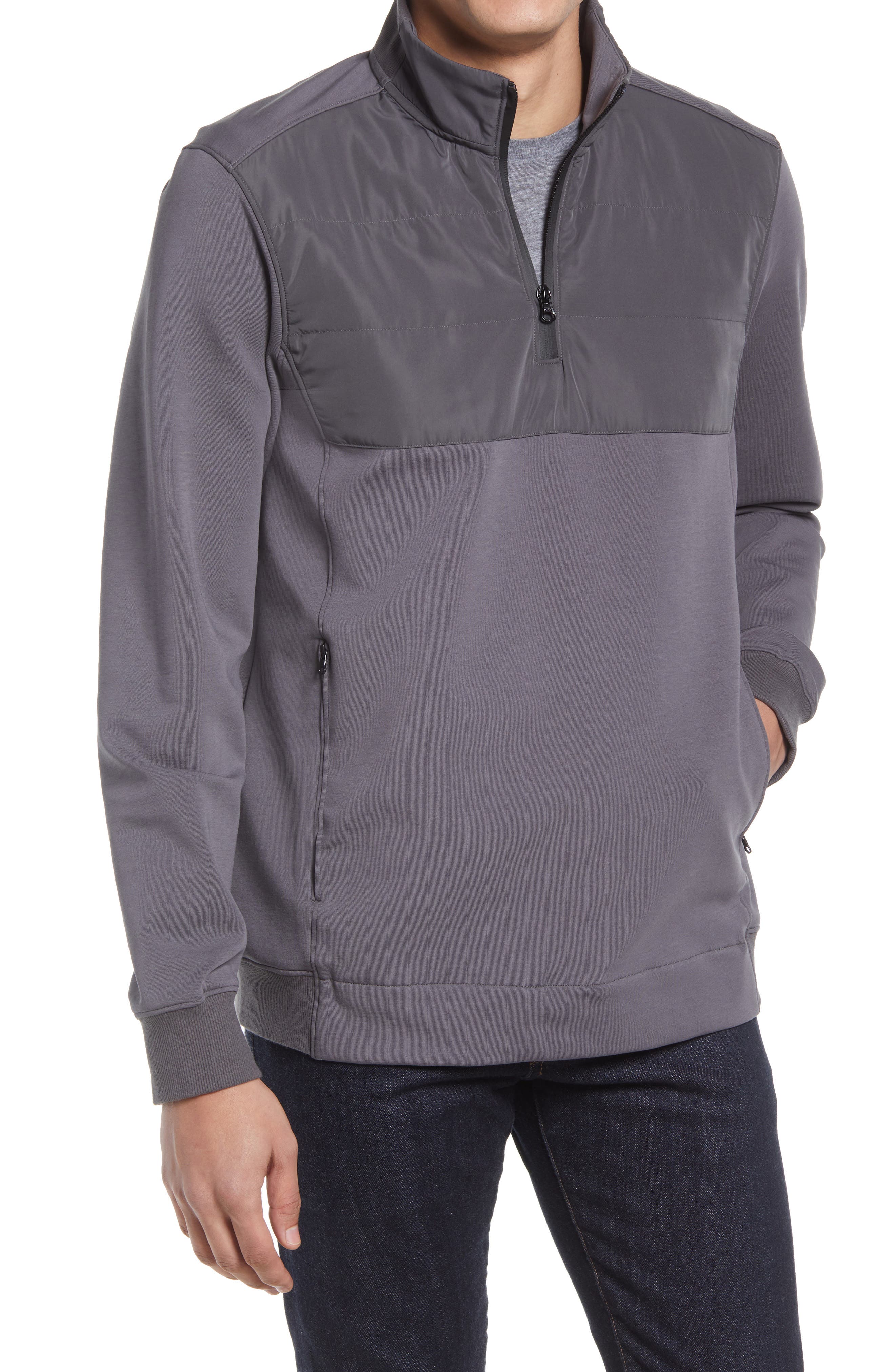 Bugatchi Cotton Blend Quarter Zip Top