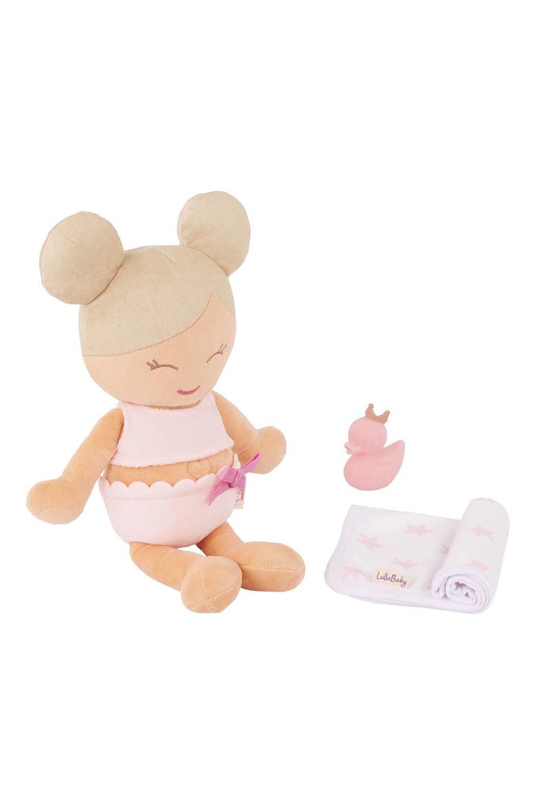 14" Plush Water Play Baby Doll & Bathtub Set - Caucasian, Main, color, Multicolored