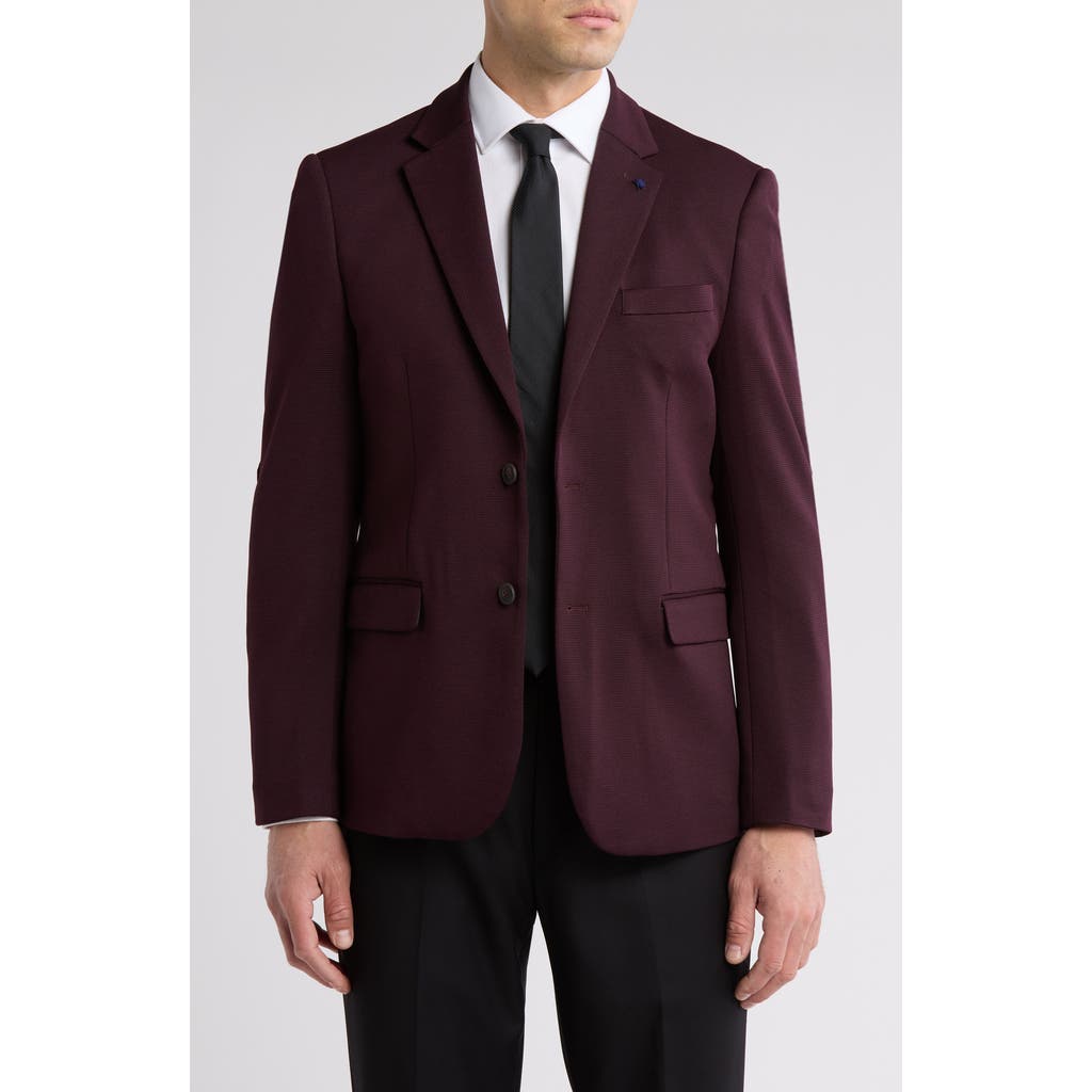 Soul Of London Textured Notch Lapel Double Button Blazer In Brown