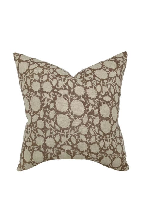 Madison Dark Rose Floral Handblock Pillow Cover