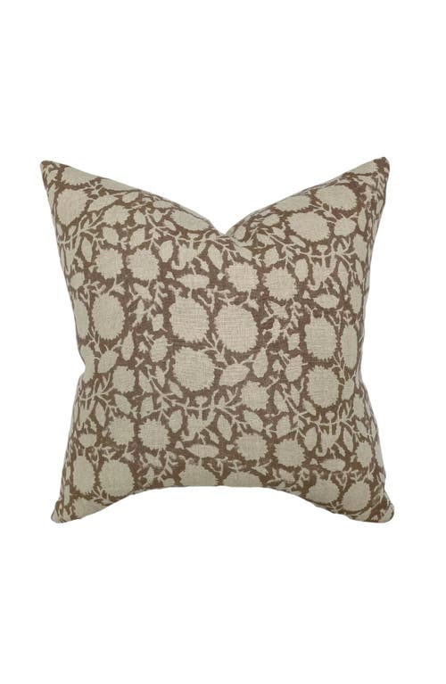 Linen & James Madison Dark Rose Floral Handblock Pillow Cover In Dark Rose