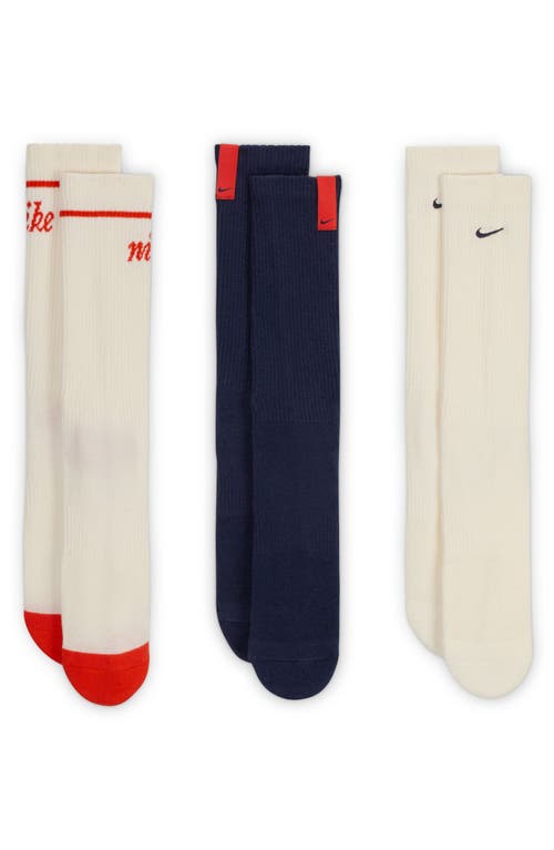 Nike Assorted 3-pack Dri-fit Everyday Plus Cushioned Crew Socks In Multi