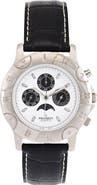 Peugeot Round Multi-Function Moon Phase Leather Watch - 40MM
