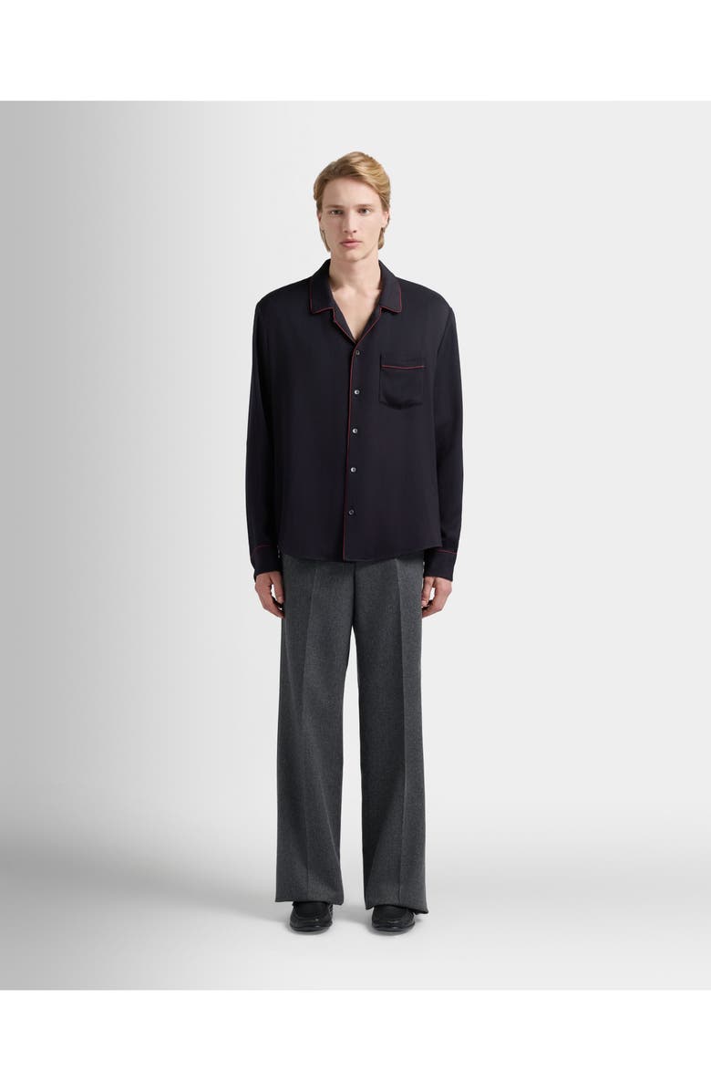 Bally Christmas Capsule Shirt in Twill, Main, color, Blue